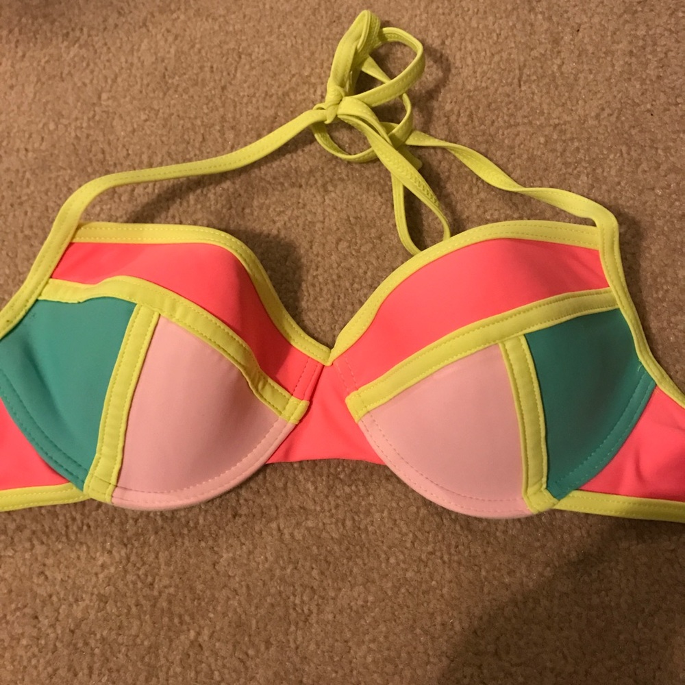 neon xhilaration bikini top